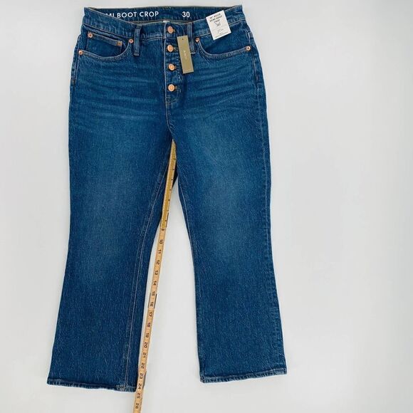 J.Crew 10" Demi-Boot Crop Jean In Stone Street Wash Size 30 - Picture 10 of 13